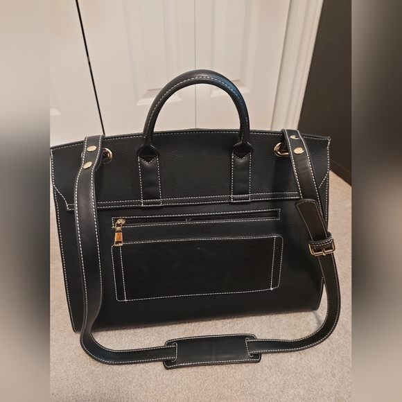 Black, faux-leather briefcase. - Picture 7 of 8